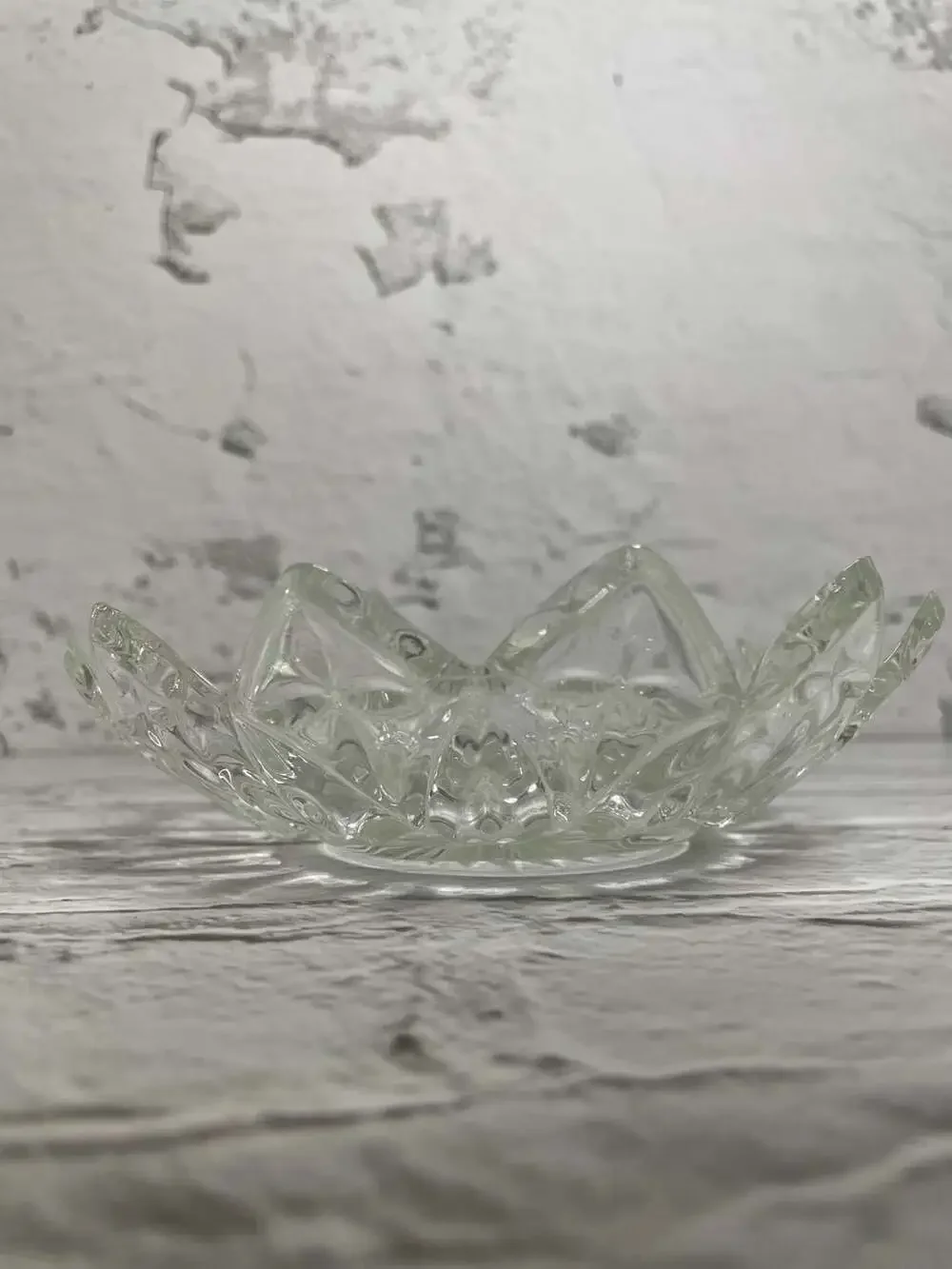 Vintage Federal Glass Petal Pattern Clear Pressed Glass Dish